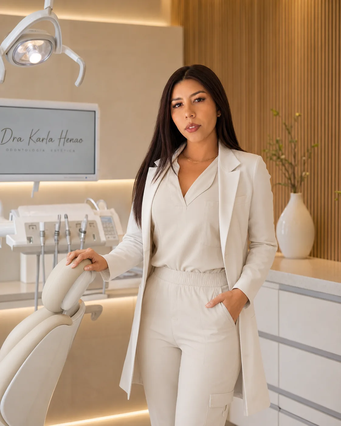 La Dra. Karla Henao en su consultorio